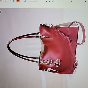 FOXER Red Gold Leather handbag shoulder bag satchel 2 handle High Quality NEW…